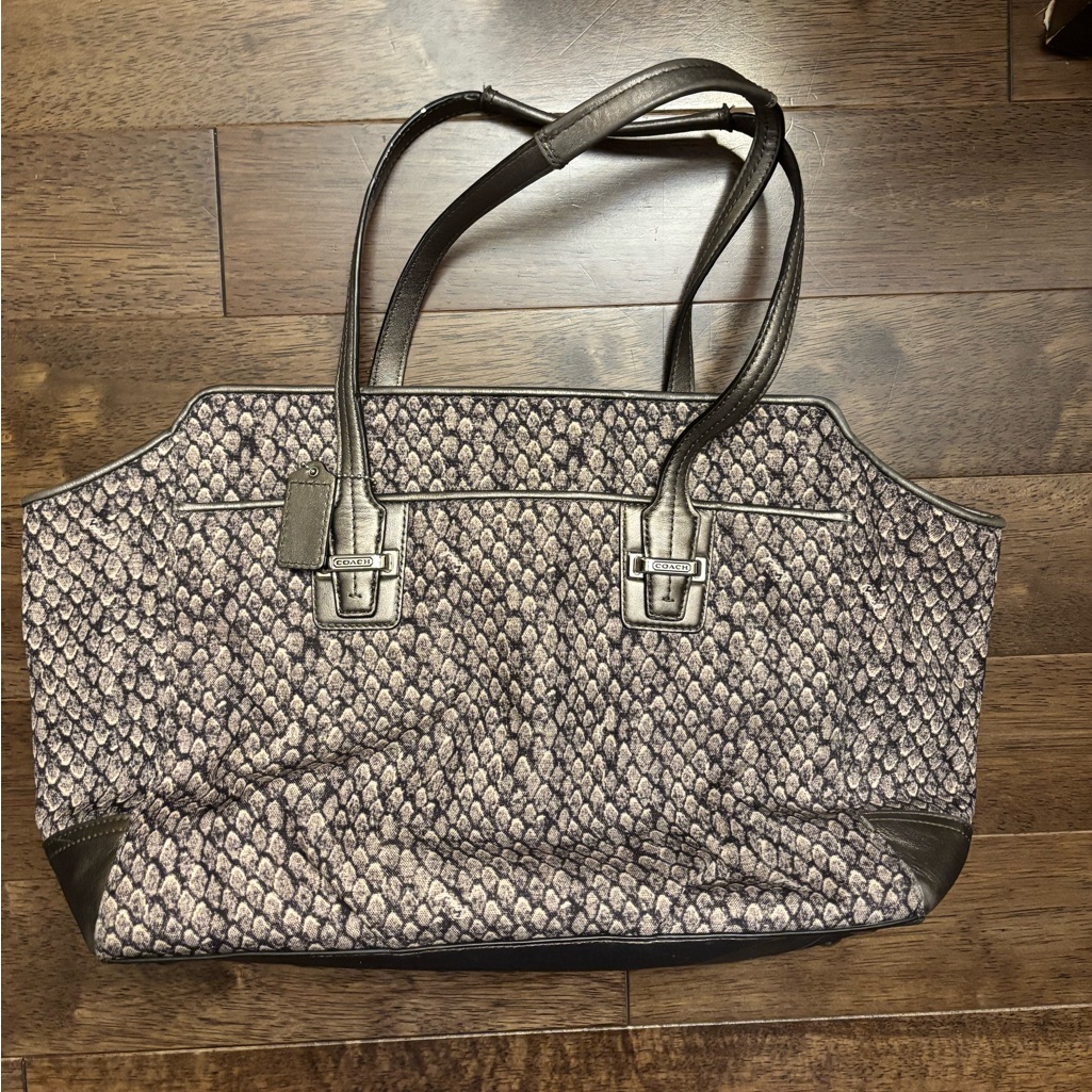 Coach Taylor Alexis Snakeskin Carryall Satchel Handbag F26034]